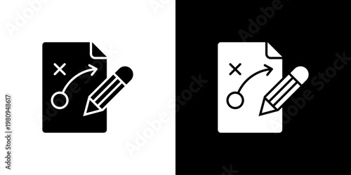 Plan Icon Sheet Black And White