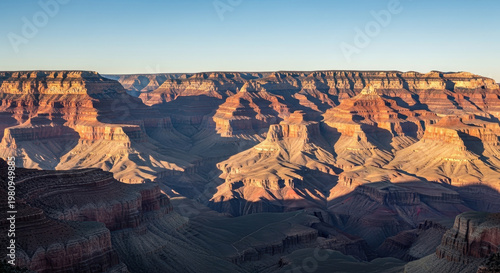 Grand Canyon at Sunrise with Dramatic Layered Rock Formations