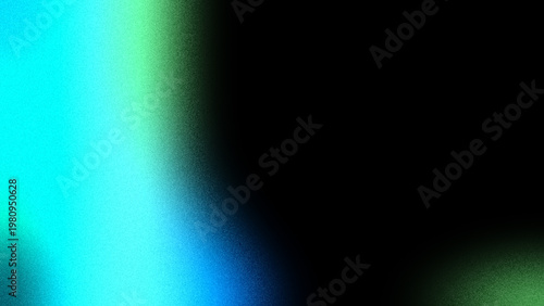 Grainy abstract fluid curves in green cyan blue teal, smooth vibrant background for digital tech presentation display