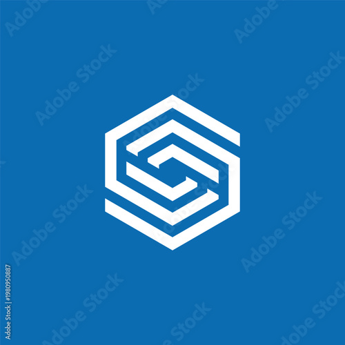 Geometric Hexagon Logo Design with Abstract Interlocking Lines for Modern Branding