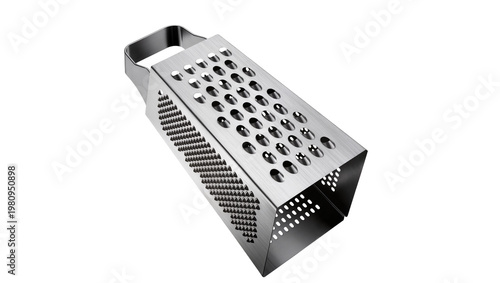 Konstfotografi Isolated professional stainless steel kitchen box grater for cheese and food pre