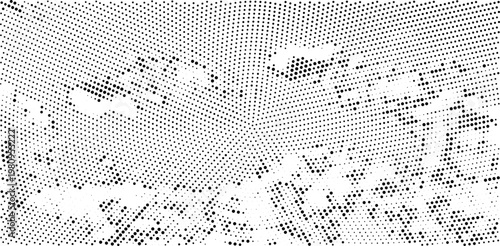 Halftone background pattern. Grain texture polka dots on white background. Dot art speck distressed grunge texture banner