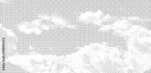 Halftone background pattern. Grain texture polka dots on white background. Dot art speck distressed grunge texture banner