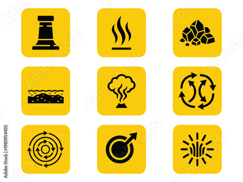 Energy Industry Icons Set.