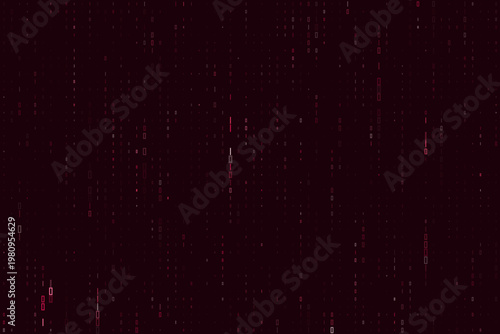 Encrypted Ransomware Data Stream Background, Cybersecurity Threat Visualization, Red Digital Matrix
