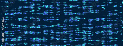 Abstract Quantum Computing Data Stream Background with Blue Digital Particles