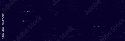 Quantum Computing Data Encryption Background with Glowing Blue Binary Code Stream