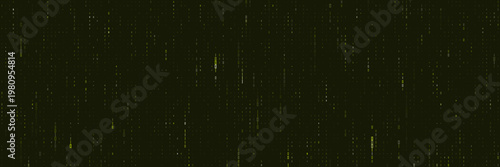 Digital Matrix Background with Falling Yellow Binary Code, Cyber Security Data Stream