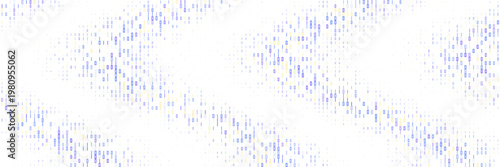 Quantum Computing Data Stream Abstract Background with Blue and Yellow Binary Code Pattern