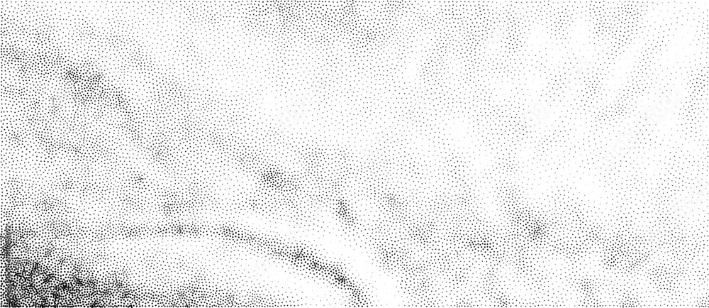 Fototapeta premium Halftone background pattern. Grain texture polka dots on white background. Dot art stipple distressed grunge texture banner