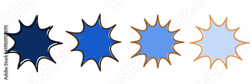 Blue Comic Book Speech Bubbles for Retro Pop Art Graphic Design Elements