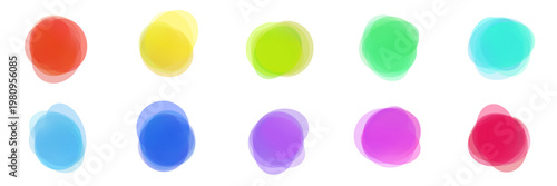 Abstract Colorful Translucent Blobs for Neurodiversity Sensory Visual Aids and Mood Tracking