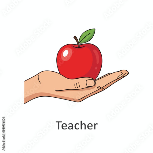 Hands Holding a Vibrant Red Apple with Green Leaf for Healthy Eating and Nutrition Concepts