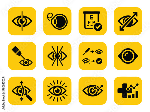 Eye Care Icons Set.