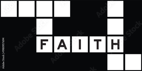 Schilderij op canvas Alphabet letter in word faith on crossword puzzle background