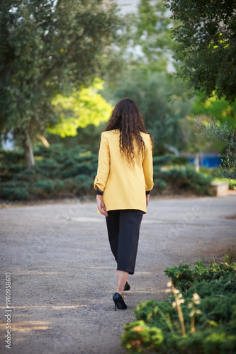 Portrait of a young beautiful brunette woman against the backdrop of the nature of northern Israel