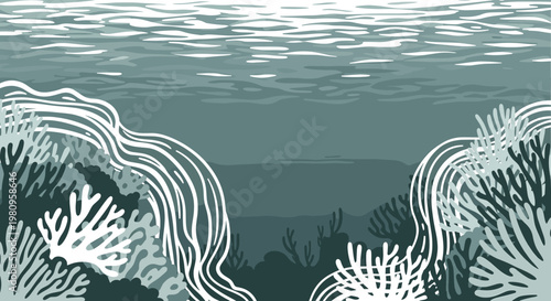 A modern abstract illustration of coral, evoking a sense of tranquility and growth. Ideal for marketing materials, website backgrounds, and social med