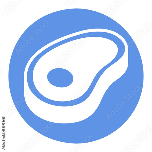 Beef Steak Cut Glyph Vector Icon