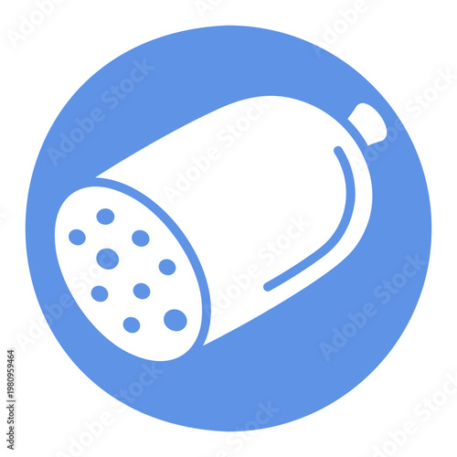 Cooked Sausage Lard Glyph Vector Icon