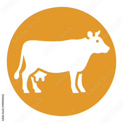 Dairy Cow Standing Black Glyph Icon