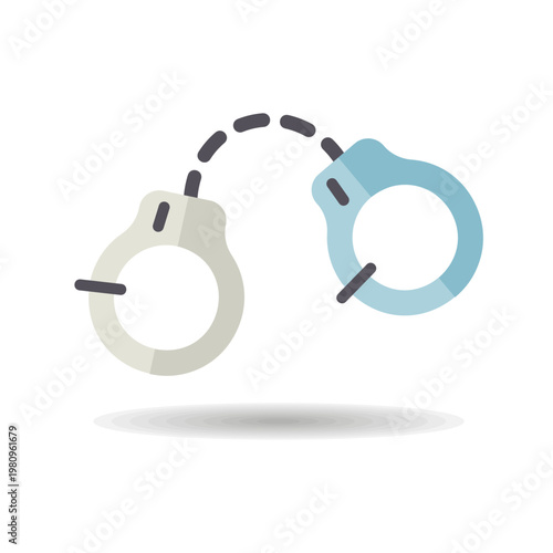 Handcuffs vector icon. Police sign