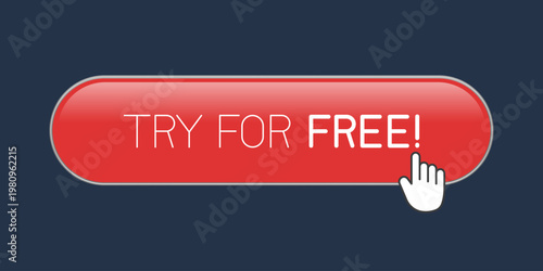 Modern call-to-action button with the text "Try For Free", designed for websites and mobile applications. Clean and minimal UI element encouraging users to start a free trial, perfect for marketing.