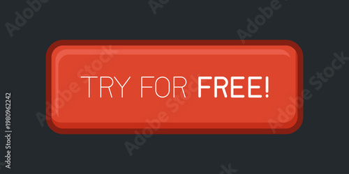 Modern call-to-action button with the text "Try For Free", designed for websites and mobile applications. Clean and minimal UI element encouraging users to start a free trial, perfect for marketing.