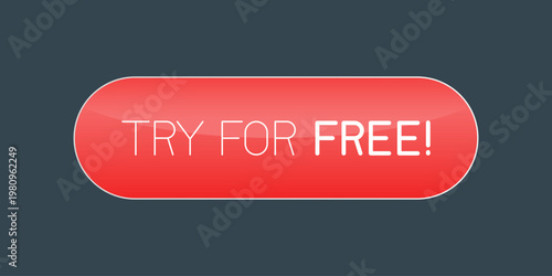 Modern call-to-action button with the text "Try For Free", designed for websites and mobile applications. Clean and minimal UI element encouraging users to start a free trial, perfect for marketing.