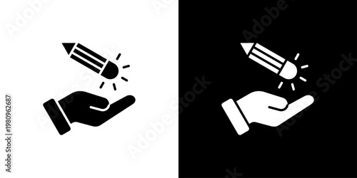 Hand Icon Sheet Black And White