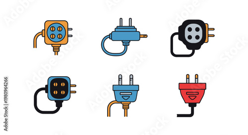 Outdoor Extension Cord Line creative shape abstract vector