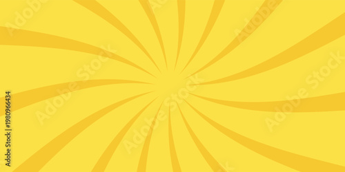Yellow banner with Sun rays, yellow lines background, light