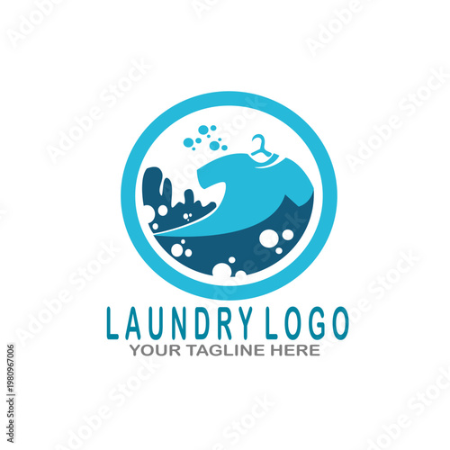 Laundry Logo, Dry Cleaning Logo, Creative laundry logo Vector