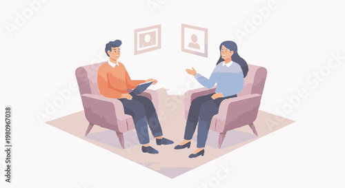 man sitting on purple armchair with laptop