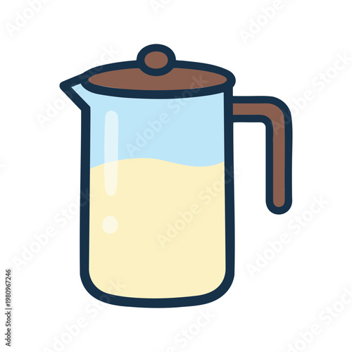 Glass pitcher contains a yellow liquid, possibly lemonade or another refreshing summer drink