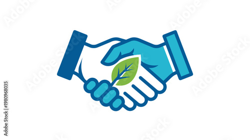 Eco-Friendly Partnership: A symbolic handshake illustration depicting a commitment to environmental harmony, signifying collaborative effort and sustainable living.