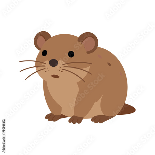 Adorable pika illustration with a cute and cartoonish design on a white background