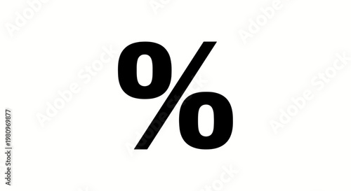 Black percentage sign icon for discounts and sales promotions