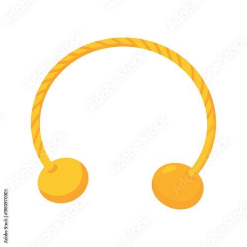 Elegant gold torque necklace with spherical tips exudes luxury and sophistication