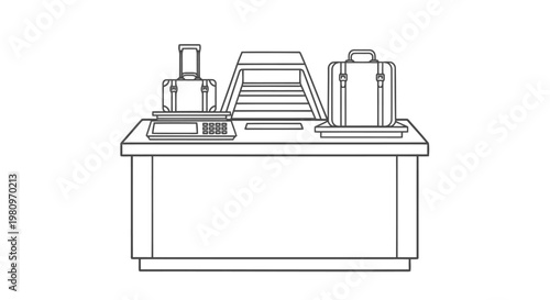 modern laboratory microscope setup on clean white countertop illustration