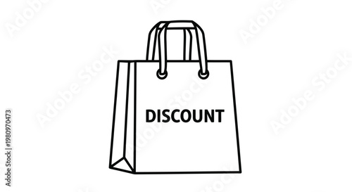 Shopping bag with discount label for sales and promotions illustration