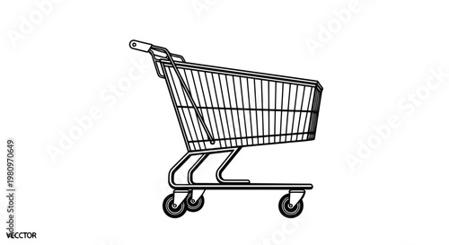 empty shopping cart illustration for retail and sales promotions