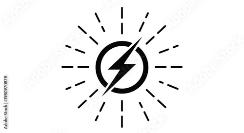 minimalist power off icon on white background for technology and business