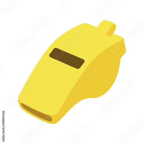 Vivid yellow whistle with brown tone hole for signaling in sports and other applications