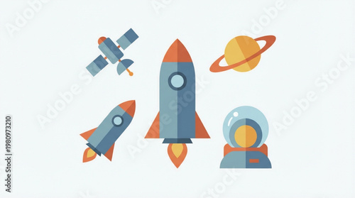 Rockets and Spacecraft in Flight.