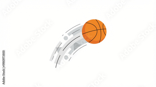 Basketball in motion with speed lines.