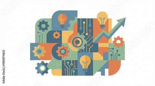 Innovation Technology Concept With Gears.