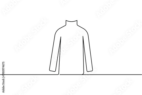 T-shirt continuous one line minimalist outline vector illustration modern simple style