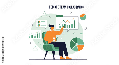 Remote Team Collaboration: Analyzing Data and Charts for Business Growth