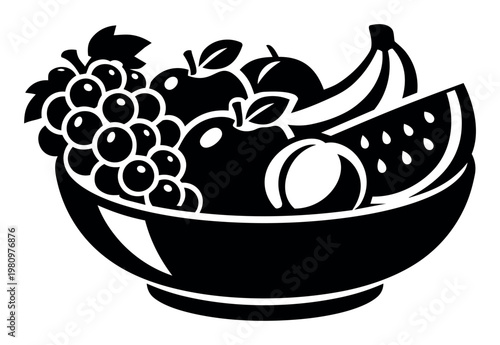 Fruit bowl filled with a variety of fresh produce, promoting healthy eating, diet, and vegan food lifestyle
