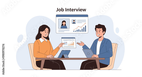 Job Interview: Candidate and Recruiter Discussing Resume and Analytics
